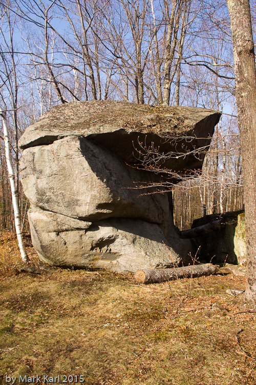 Giant boulder beside the Papoose ski trail at the Dartmouth Skiway.